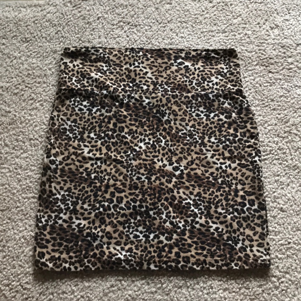 Charlotte Russe Leopard Bodycon Mini Skirt